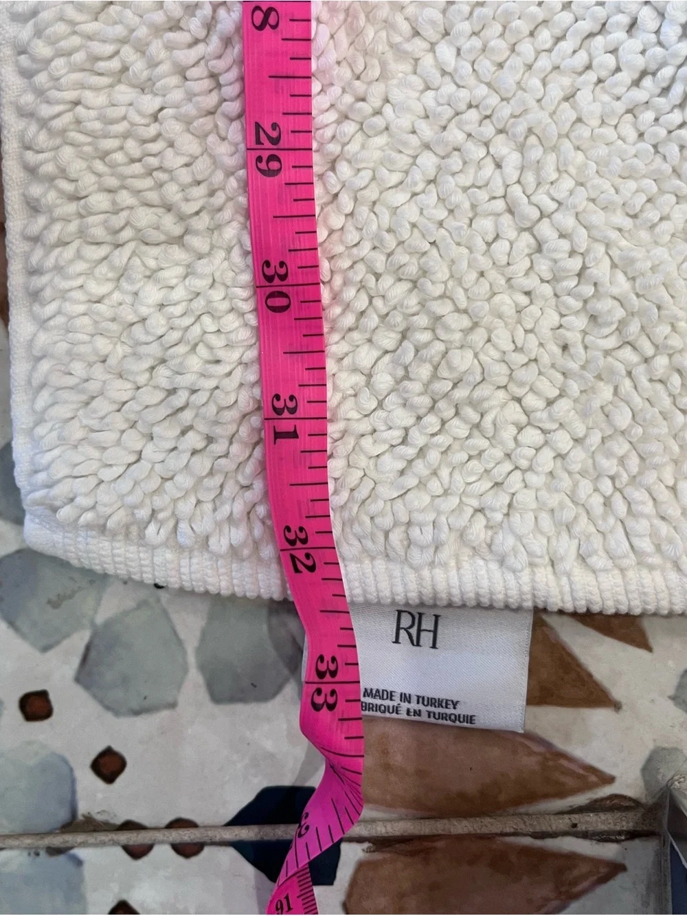 Restoration Hardware TURKISH COTTON LOOP BATH RUG White